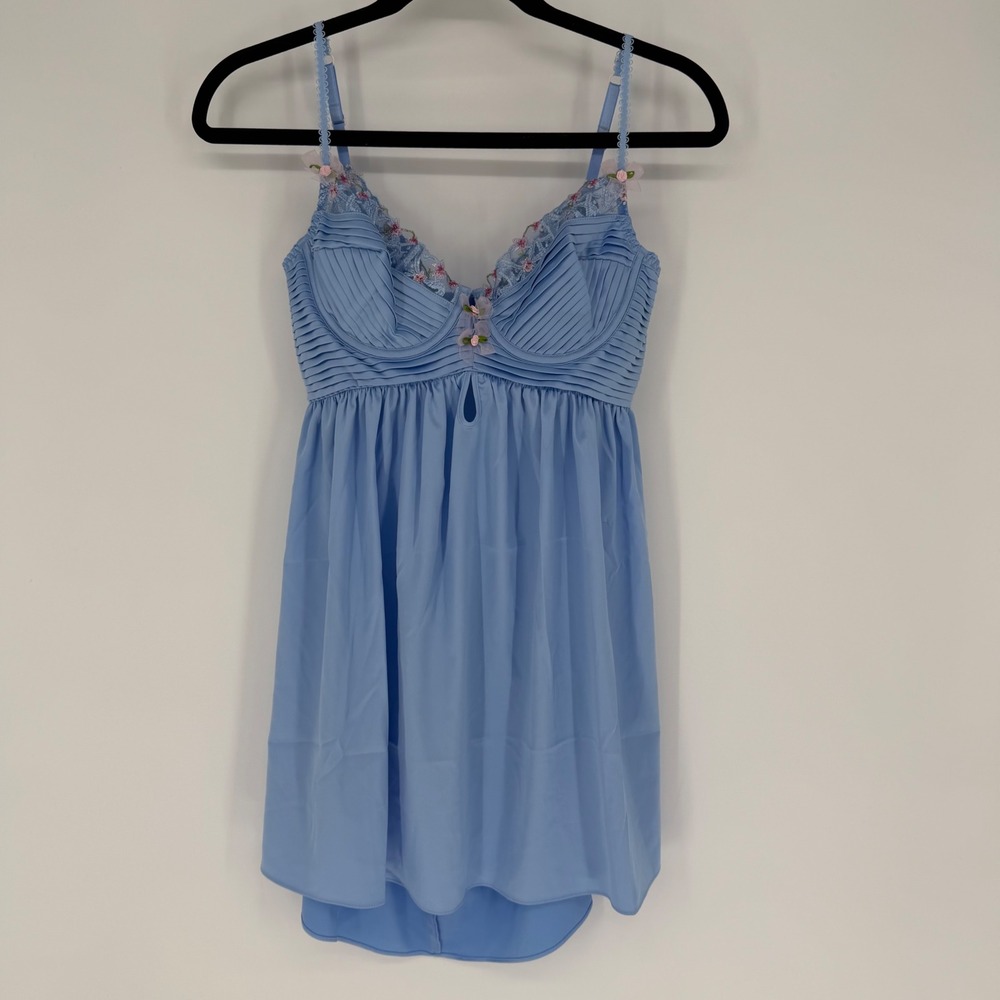 FOR LOVE & LEMONS BLUEBELL BOW SLIP DRESS SMALL NWT COQUETTE COTTAGECORE SATIN